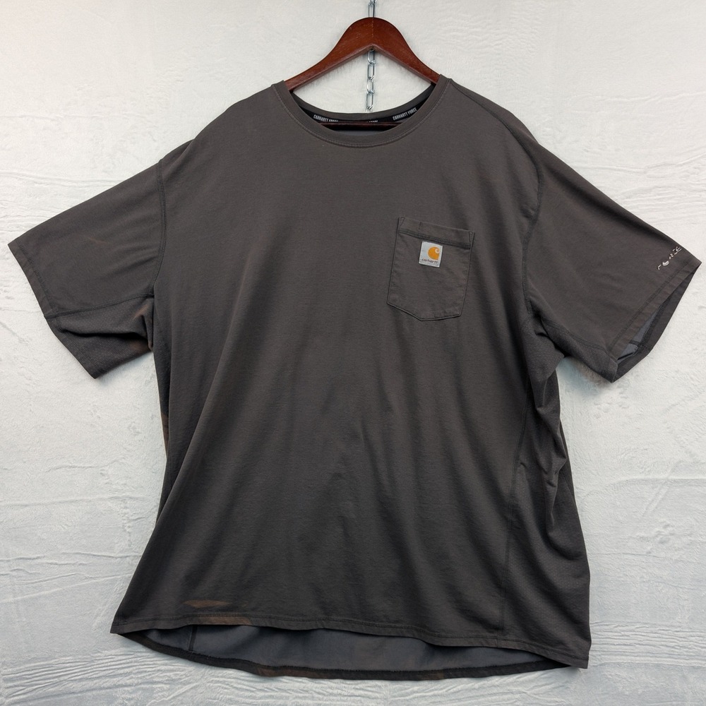 Carhartt T-Shirt Men's 4XL Gray Force Relaxed Fit Workwear Chest Pocket Outdoor